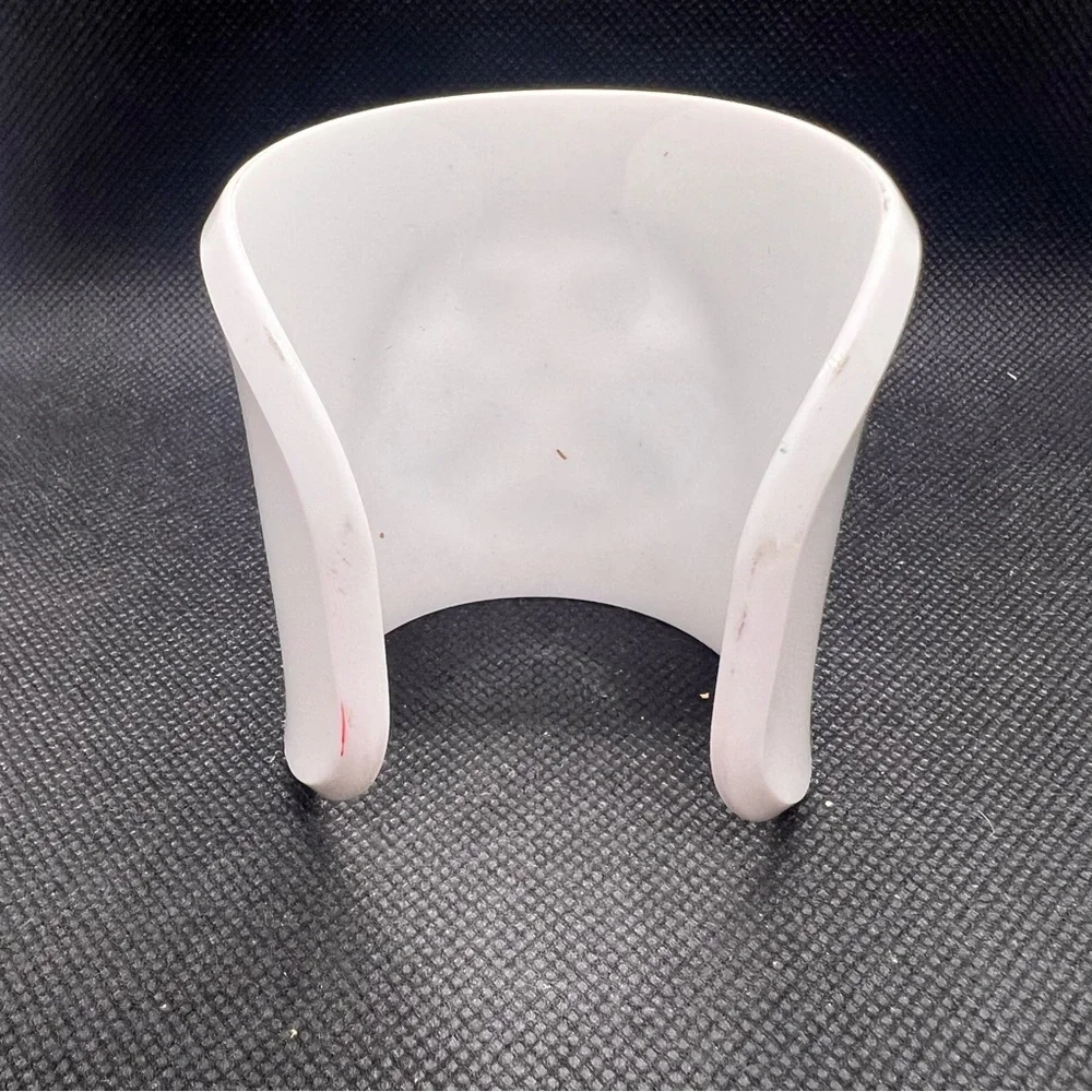 $150 TORY BURCH White Lucite Resin‎ Logo Wide Cuff Bracelet Jewelry